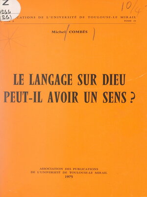 cover image of Le langage sur Dieu peut-il avoir un sens ?